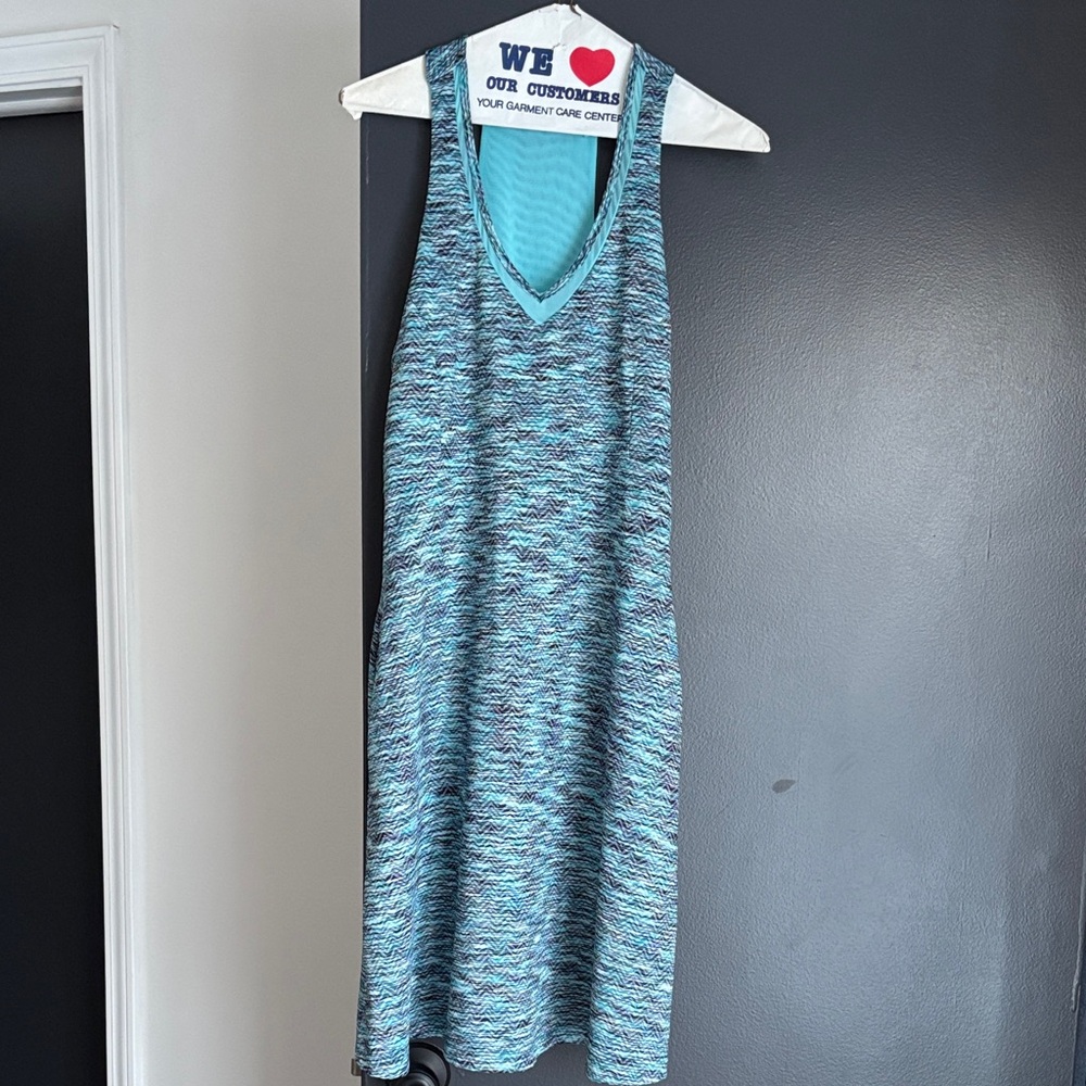 MPG Blue and Black Patterned Dress